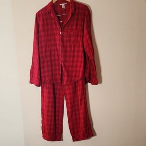 Victoria's Secret Red Plaid Pajama Set Pink Size S Long